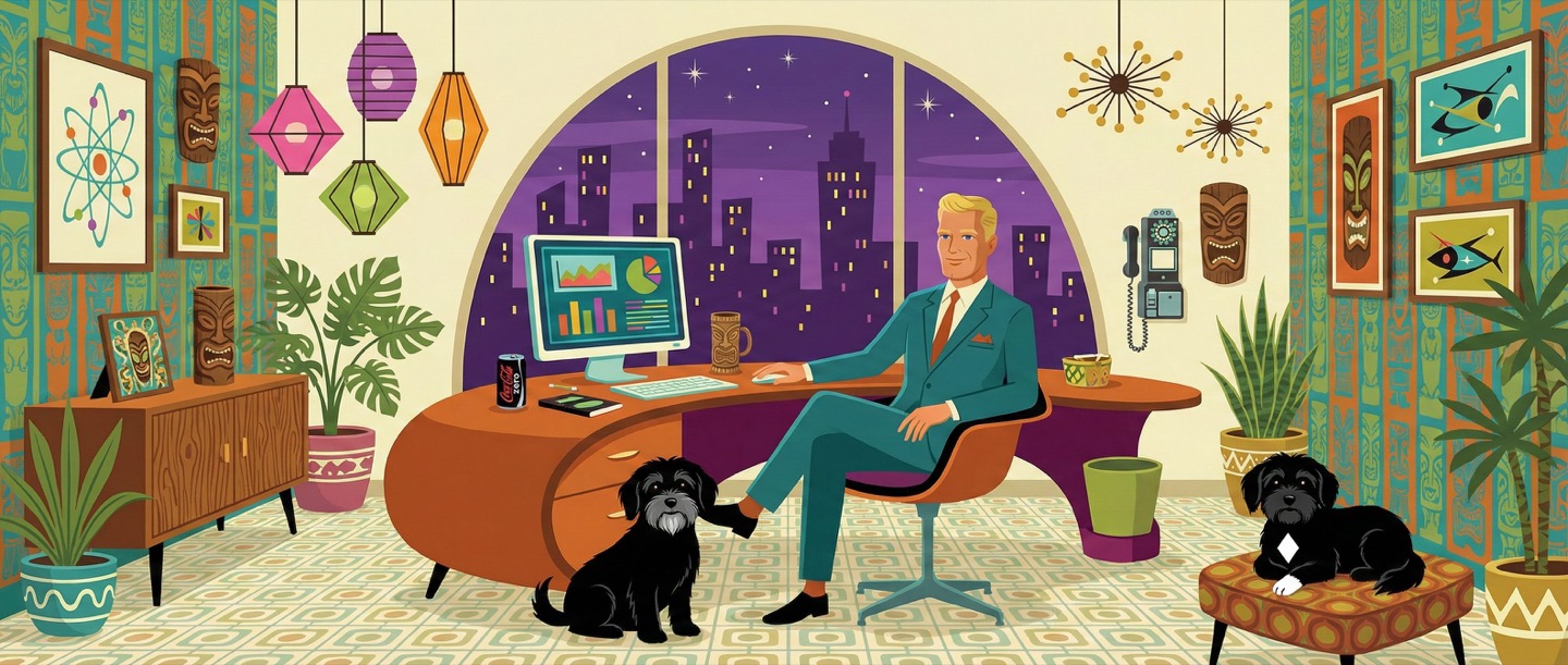 Retro mid-century creative agency office — WebbArt
